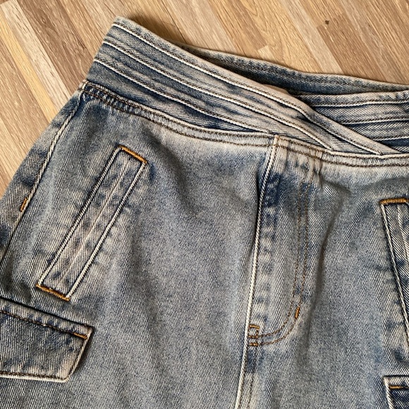PACSUN Crossover Waist cargo jean mini skirt size women’s 22 - Picture 4 of 9
